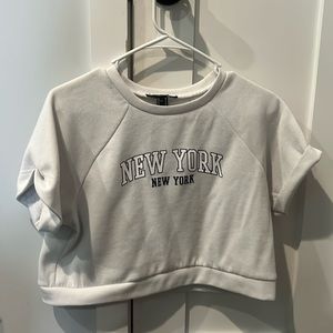 Cropped New York White Shirt